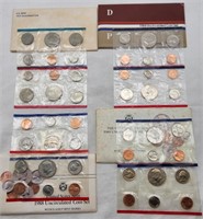 1979-84-88-89 Unc Mint Sets