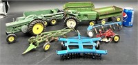 Vintage John Deere Pressed Steel Farm Model Toys