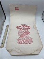 Vintage Advertising Corn Meal Bag White Plains