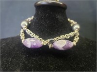 Silver & stone bracelet/ 34.0 total weight
