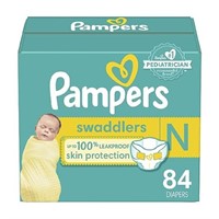 84Pcs Pampers Swaddlers Newborn Diaper Size N, 84