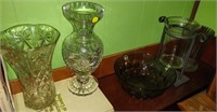 2 Crystal Vases & Other Glassware
