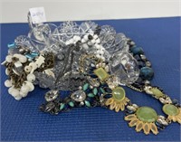 Assorted Costume Jewelry  (glass dish not