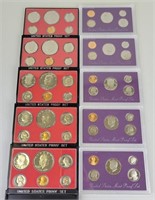 1976 (5) & 1990 (5) US Mint Proof Sets.