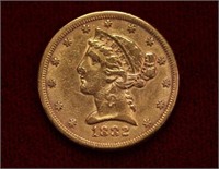 1882 Gold Liberty $5 BU