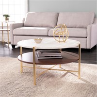 SEI Furniture Aldea Round Faux Marble Coffee Table