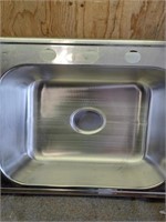 Single stainless steel sink 19"W