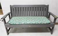 Highwood Gray Bench w/Plow & Hearth Cushion