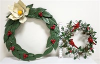 (2) Metal Christmas Wreaths