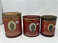 3 Antique Prince Albert Tobacco Tins