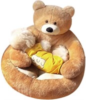 Bear Hug Pet Bed  Soft  Removable Cover  22in