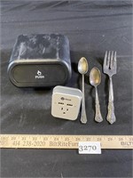 Cutlery Pieces & multiplug & travel trashcan