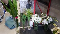 5 Asstd Faux Arrangements in Glass Vases