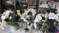 7 Faux Orchids in Pots/Vases