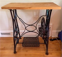 Table w/ Antique Sewing Machine Base