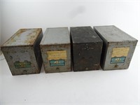 Lot of 4 Vintage Metal McCourt Label Cabinets