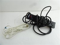 Lot of 2 Power Extension Cords - 2 Prong & Surge