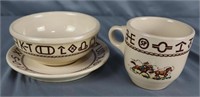 Westward Ho Rodeo Pattern Cup and Bowl Set