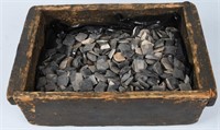 OLD ARSENAL CRATE WITH APPROX 700 MUSKET FLINTS