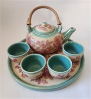 Teapot with Matching Cups & Serving Tray Pier 1