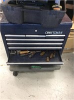 Craftsman blue metal toolbox with contents