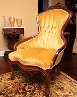 Gold Victorian High Back Chair