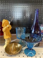 5 pcs-Blue Glassware Bottle Sombrero & More