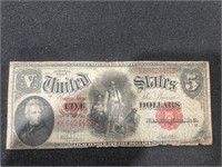 1907 $5 WOODCHOPPER NOTE VF