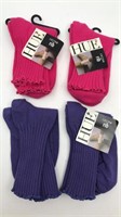 4pr New Hue Cotton Rib Ladies Socks One Size