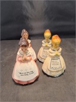 Vintage Enesco Lord's Prayer Shakers & Plastic Set