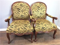 2 leopard style ARMCHAIRS