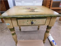 PAINTED LAMP TABLE W DRAWER