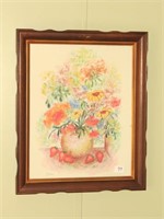 Framed Print signed Irene - Measures Approx. 19 x