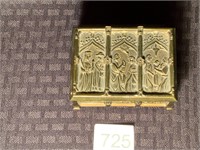 Brass High Relief Medieval Cathedral Trinket Box