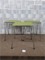 3 Vintage green stools