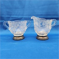 CAMBRIDGE CHANTILLY ETCHED SUGAR AND CREAMER