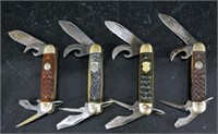Four Vintage Boy Scout Pocket Knives