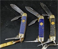 Three Cub Scout Pocket Knives