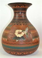 Navajo Red Clay Humming Bird Vase