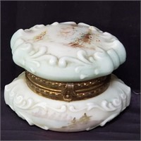 19th c. Wave Crest hand-painted vanity box