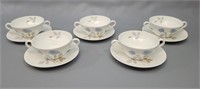 5 Wedgewood Ice Rose Cups & Saucers
