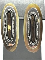 Fine Sterling Silver Abalone Designer Earrings