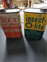 2 Vtg. old adv. Insect Tins