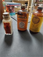 3 old adv. Insect Bottles