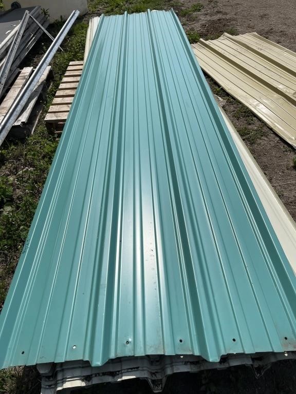 Qty of used metal cladding - most pieces green