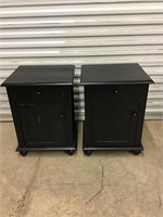 Nice Black End Tables / Night Stands Lot of 2