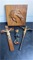 Wood Carved Jesus & Crucifixes