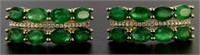 14kt Gold Natural 7.50 ct Emerald & Diam. Earrings