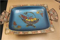 Vintage Footed Enamel Tray