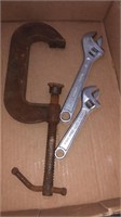 C Clamp, and wrenches